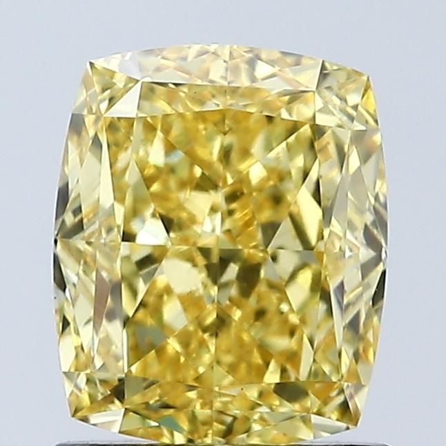 1.56 Ct. Fancy Vivid Yellow Cushion Lab Grown Diamond