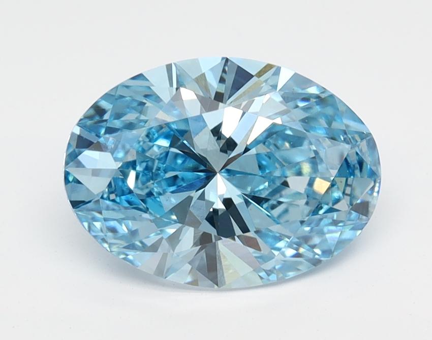 1.62 Ct. Fancy Vivid Blue Oval Lab Grown Diamond