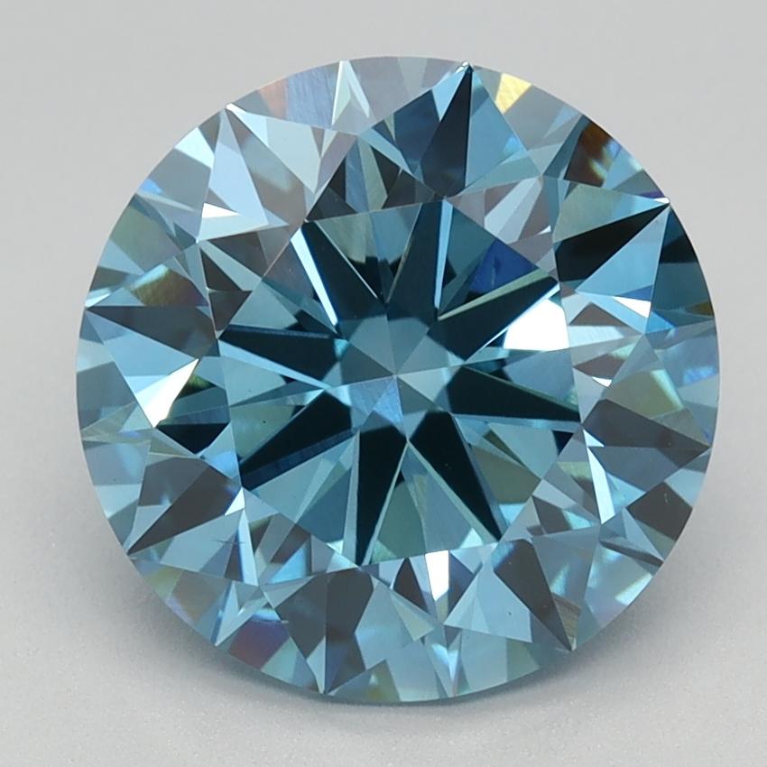 3.03 Ct. Fancy Vivid Blue Round Lab Grown Diamond