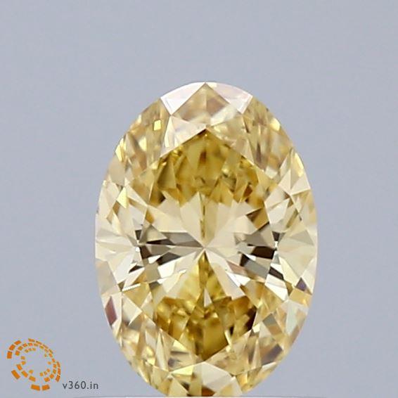 0.70 Ct. Fancy Intense Yellow Oval Lab Grown Diamond