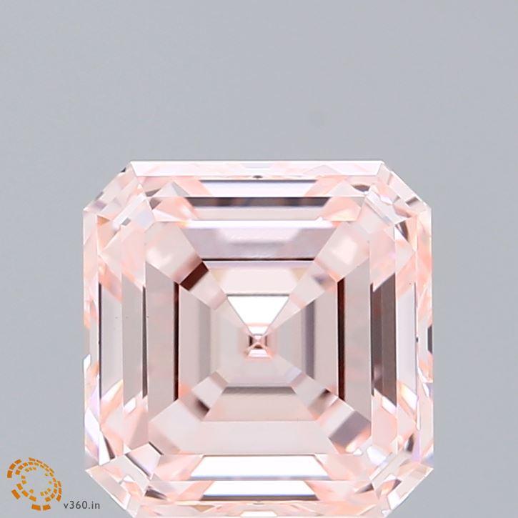 3.07 Ct. Fancy Intense Pink Asscher Lab Grown Diamond
