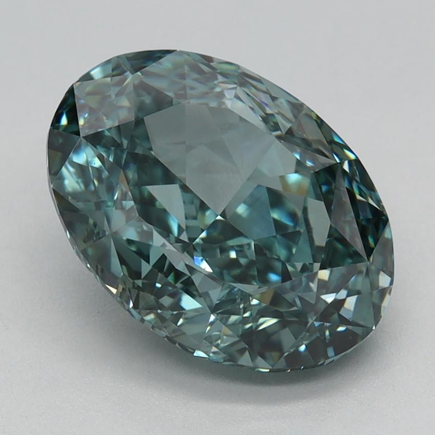 2.65 Ct. Fancy Vivid Green Oval Lab Grown Diamond