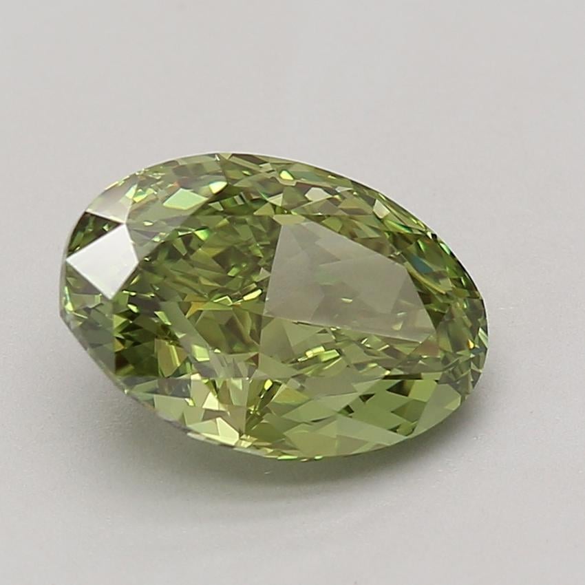 3.46 Ct. Fancy Vivid Green Oval Lab Grown Diamond