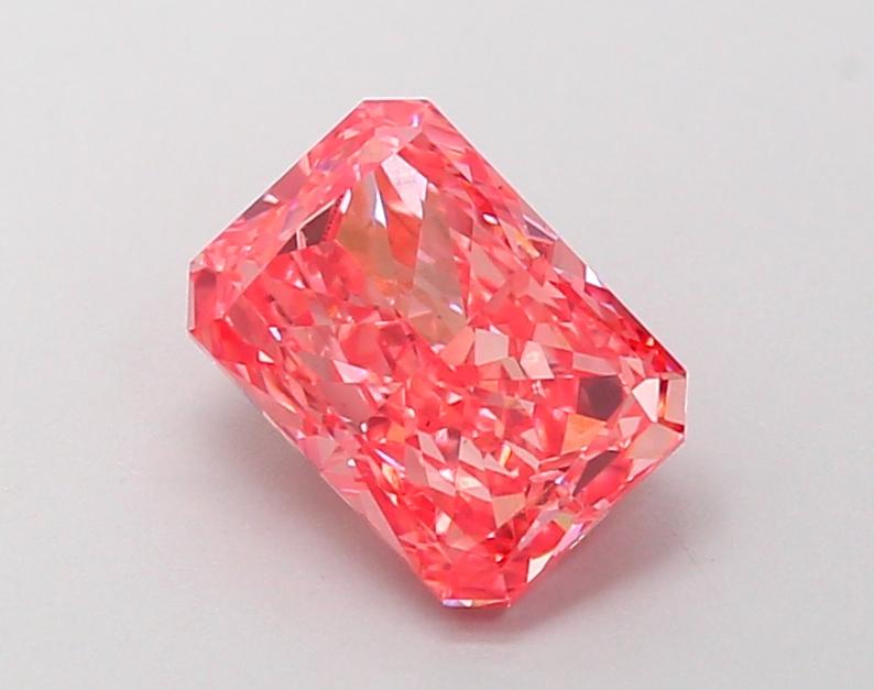 1.52 Ct. Fancy Vivid Orangy Pink Radiant Lab Grown Diamond