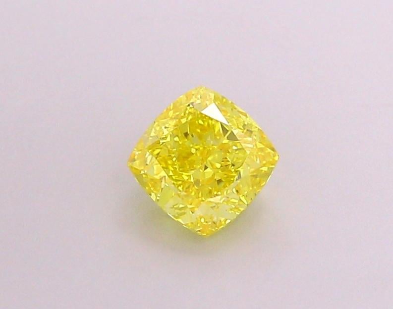 1.01 Ct. Fancy Vivid Yellow Cushion Lab Grown Diamond