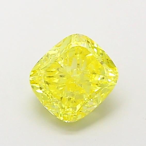 1.34 Ct. Fancy Vivid  Yellow Cushion Lab Grown Diamond