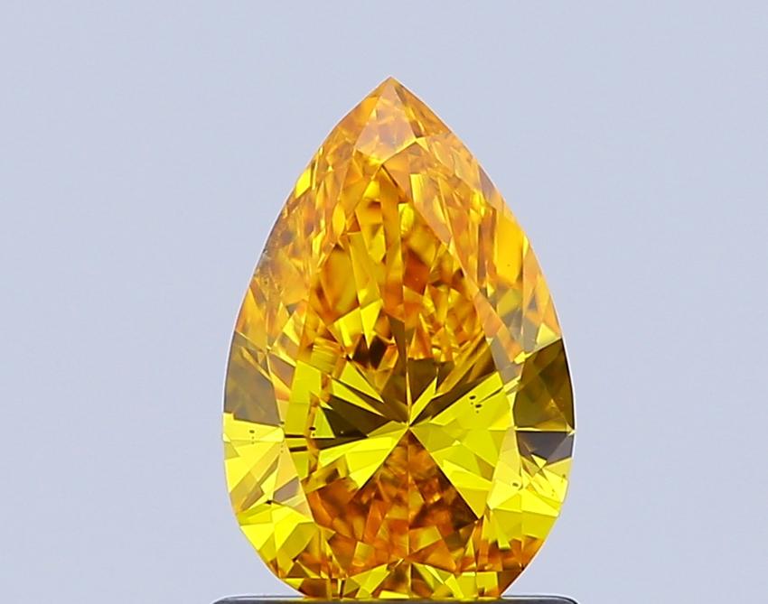 1.00 Ct. Fancy Vivid Yellow Pear Lab Grown Diamond