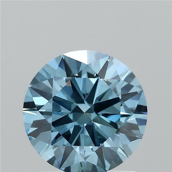 1.53 Ct. Fancy Vivid Blue Round Lab Grown Diamond