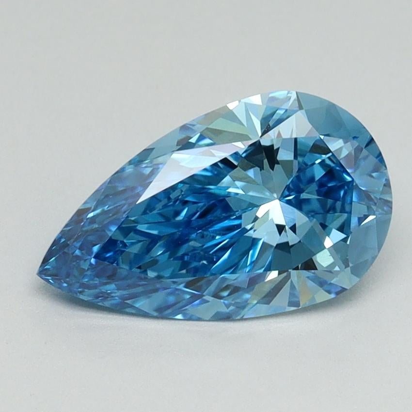 1.58 Ct. Fancy Vivid Blue Pear Lab Grown Diamond