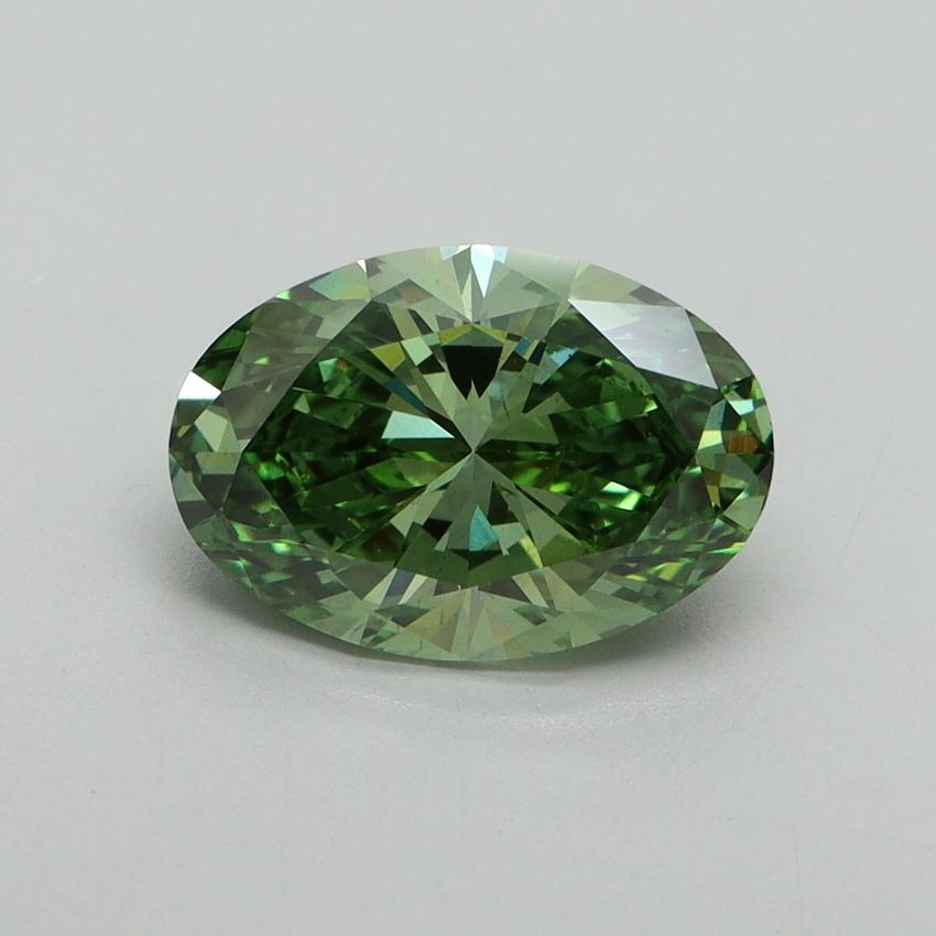 2.07 Ct. Fancy Vivid Green Oval Lab Grown Diamond