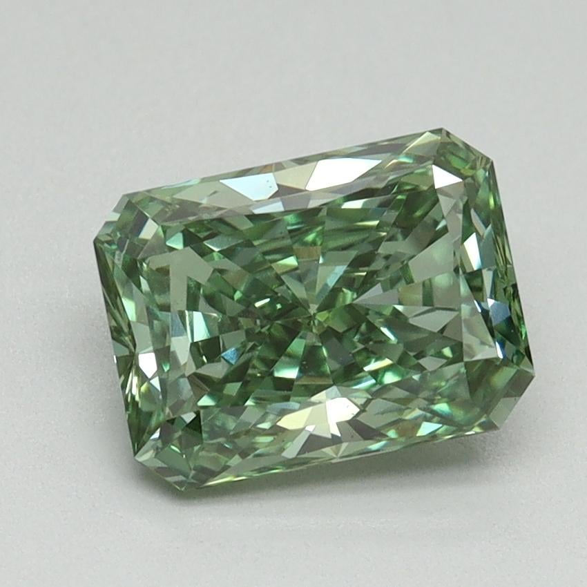 1.70 Ct. Fancy Vivid Green Radiant Lab Grown Diamond
