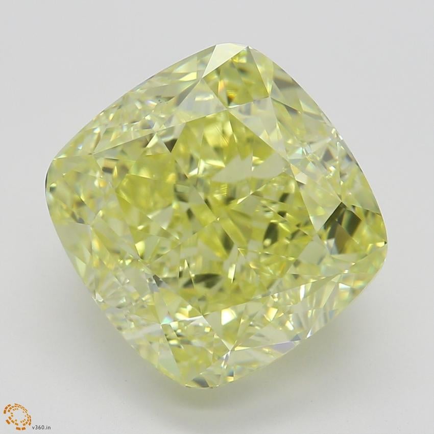 4.38 Ct. Fancy Yellow Cushion Diamond