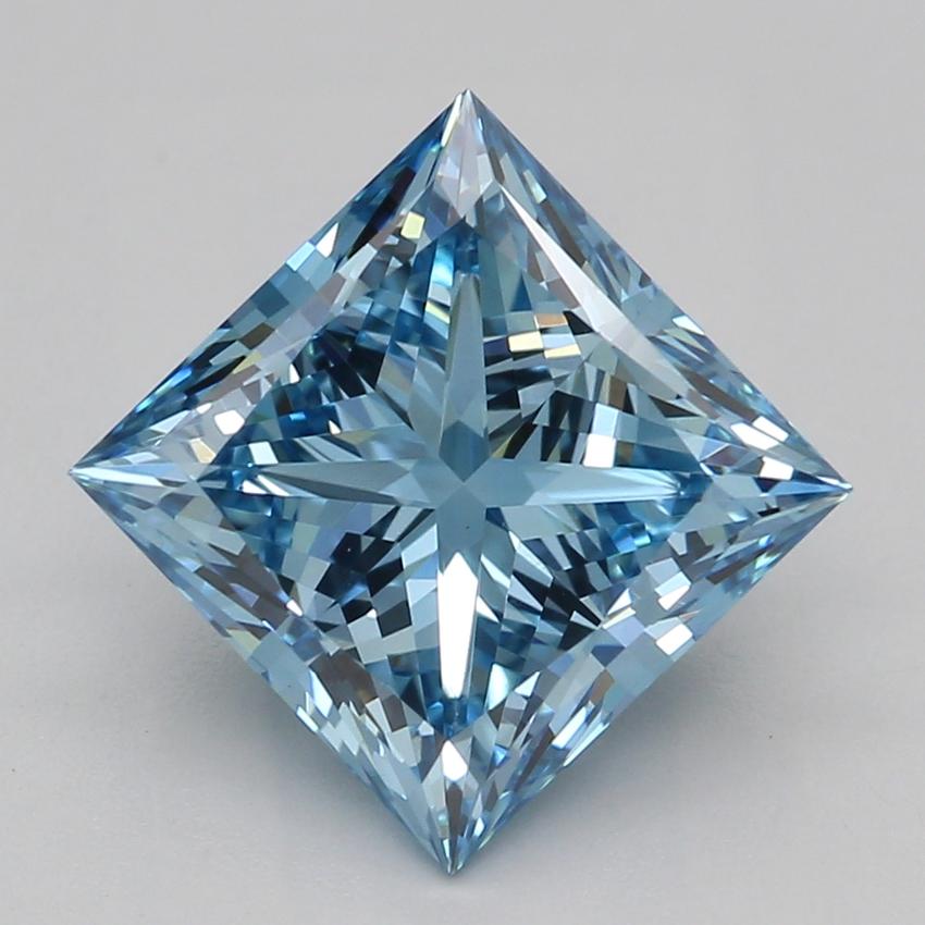 2.04 Ct. Fancy Vivid Blue Princess Lab Grown Diamond