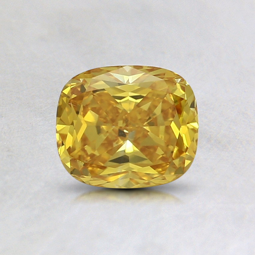 0.62 Ct. Fancy Vivid Orange-Yellow Cushion Lab Grown Diamond