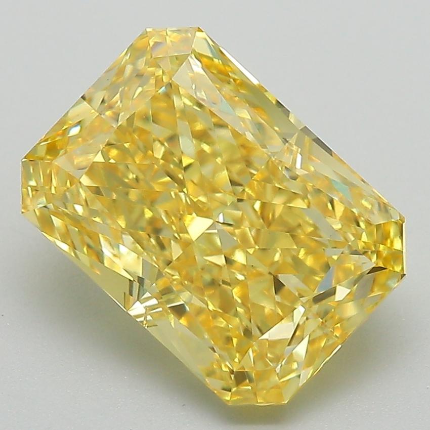 4.04 Ct. Fancy Vivid Yellow Radiant Lab Grown Diamond