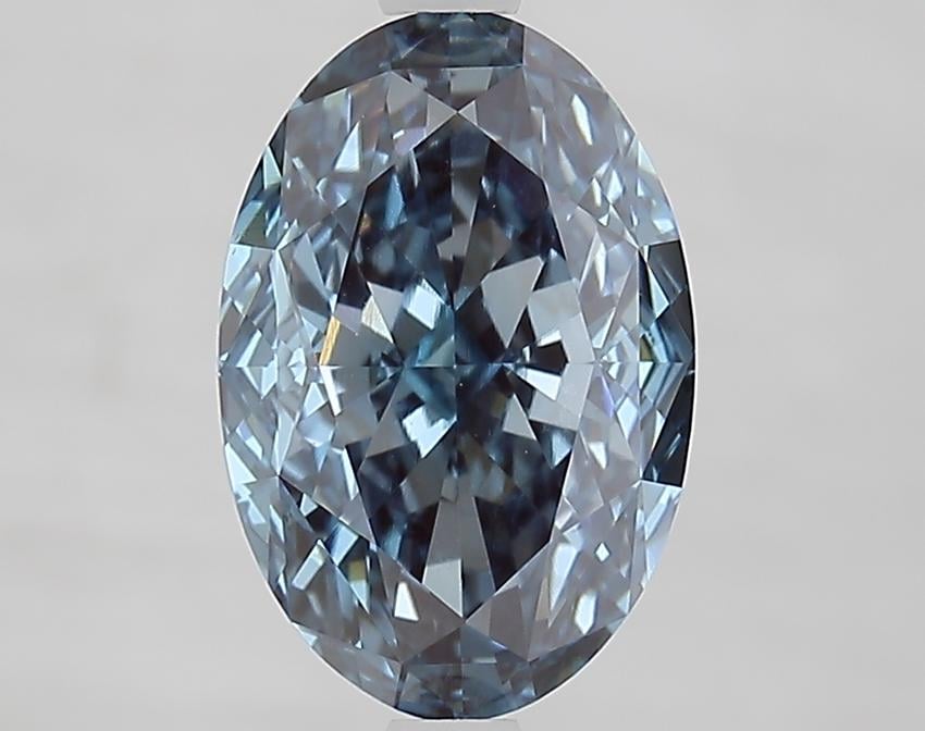 3.17 Ct. Fancy Intense Blue Oval Lab Grown Diamond