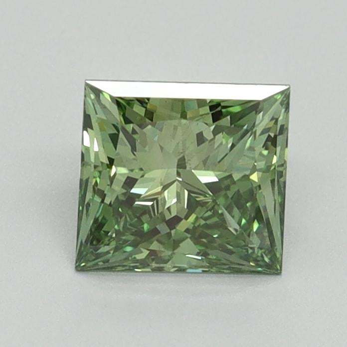 0.94 Ct. Fancy Vivid Green Princess Lab Grown Diamond