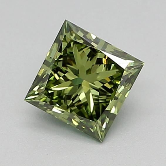 0.39 Ct. Fancy Vivid  Green Princess Lab Grown Diamond