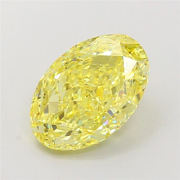 3.06 Ct. Fancy Intense Yellow Oval Lab Grown Diamond