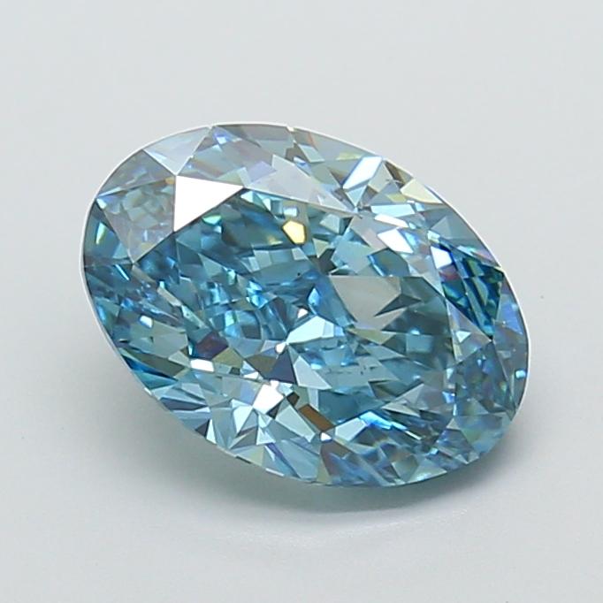 4.01 Ct. Fancy Vivid Blue Oval Lab Grown Diamond