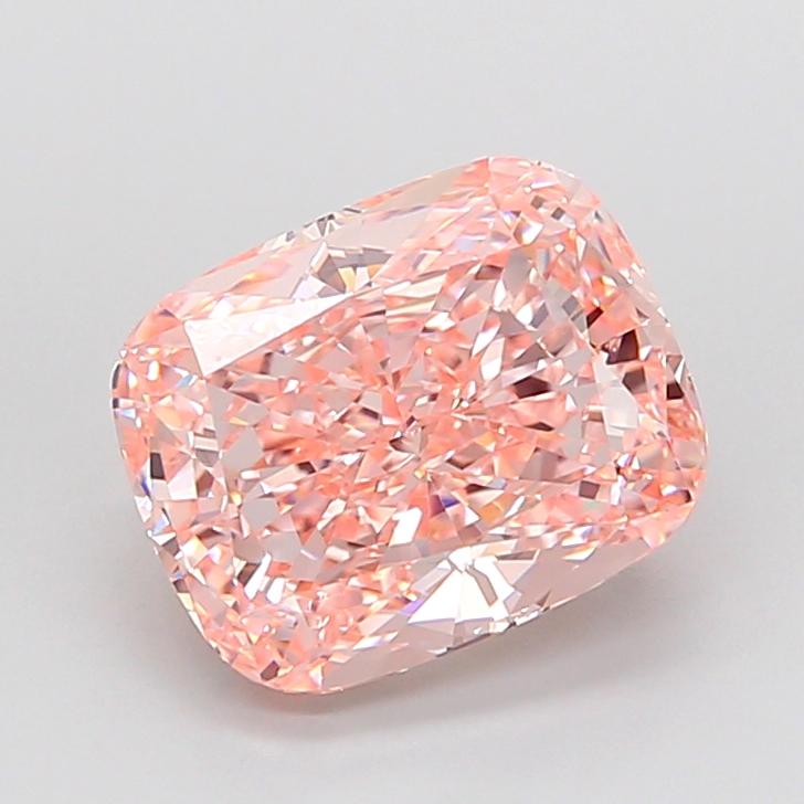 4.56 Ct. Fancy Intense  Pink Cushion Lab Grown Diamond