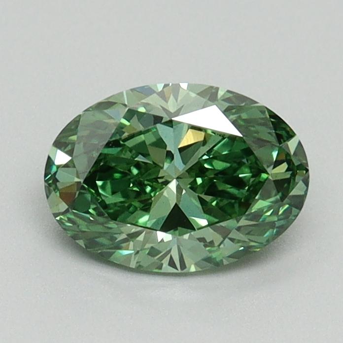 0.84 Ct. Fancy Vivid Pacific Green Oval Lab Grown Diamond