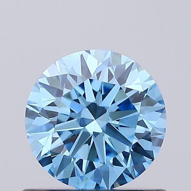 0.74 Ct. Fancy Vivid Blue Round Lab Grown Diamond