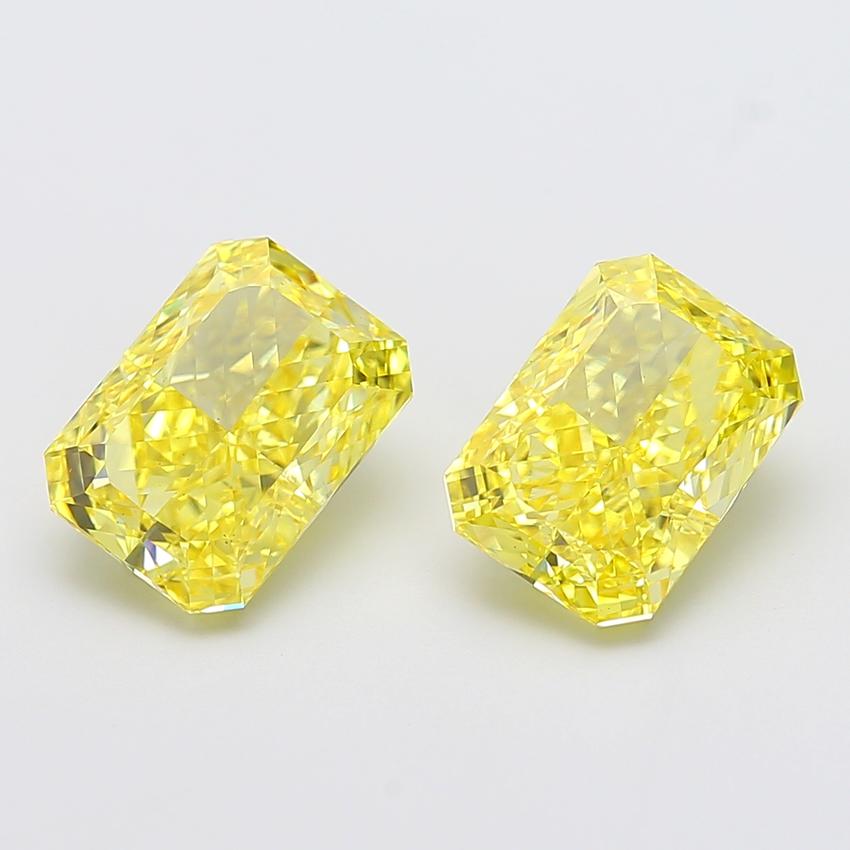 4.16 Ct. Fancy Vivid  Yellow Radiant Lab Grown Diamond