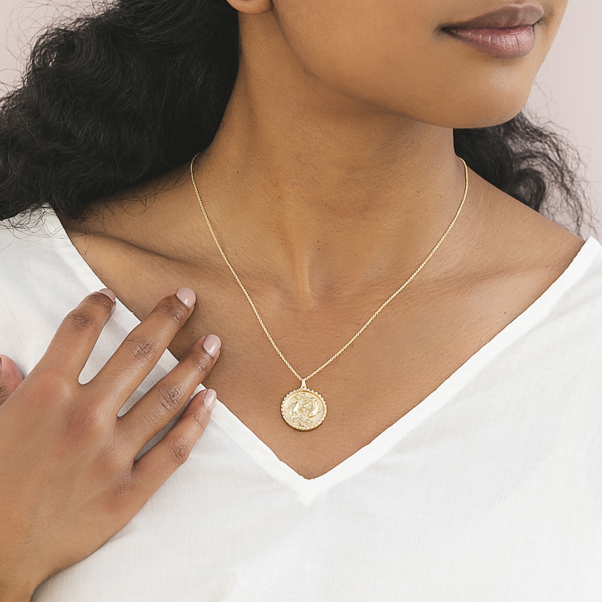 14K Yellow Gold Diamond Accented Pisces 