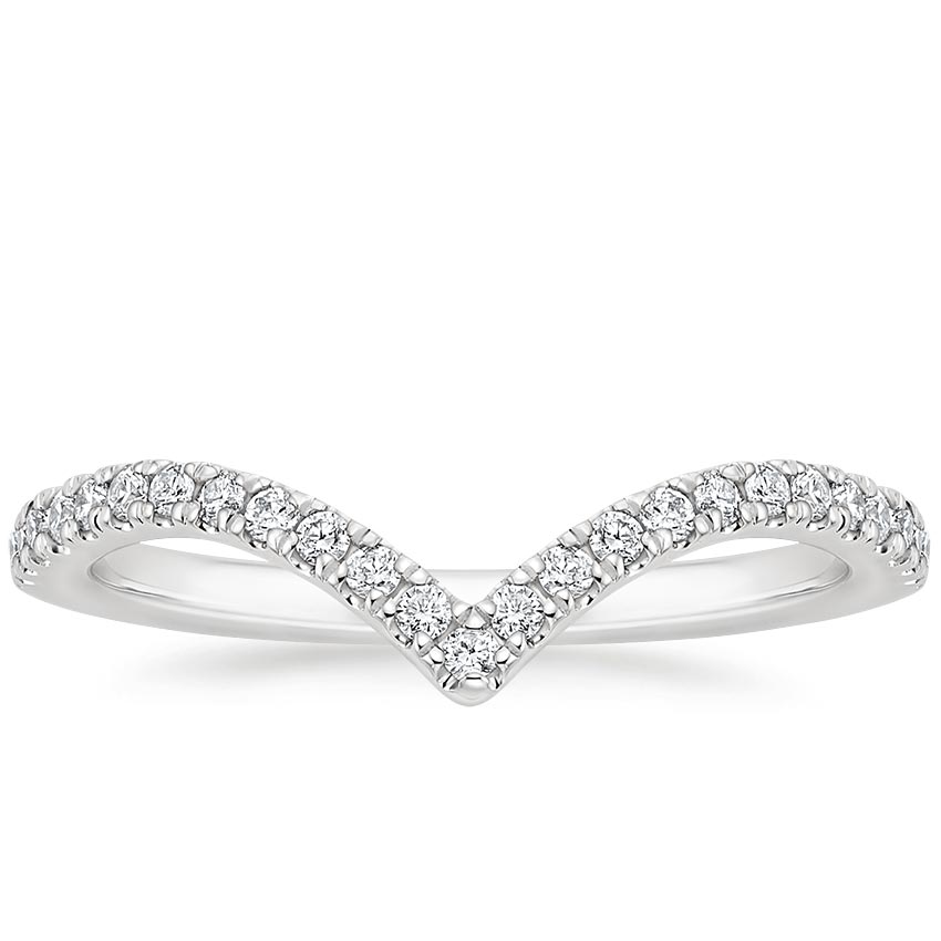 18K White Gold Elongated Luxe Flair Diamond Ring, large top view