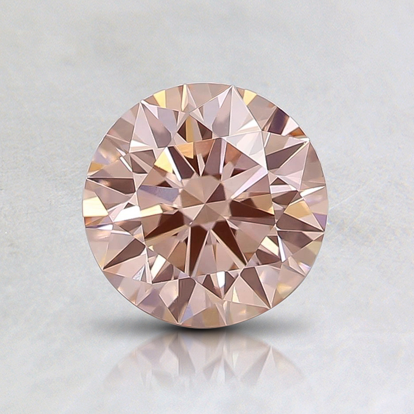 0.80 Ct. Fancy Light Orangy Pink Round Lab Grown Diamond