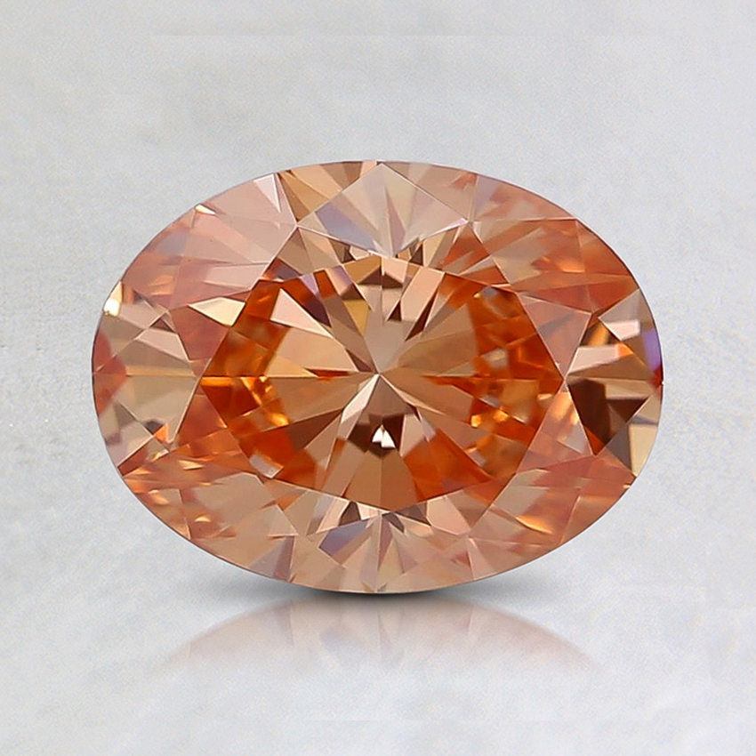 1.05 Ct. Fancy Pinkish Orange Oval Lab Grown Diamond