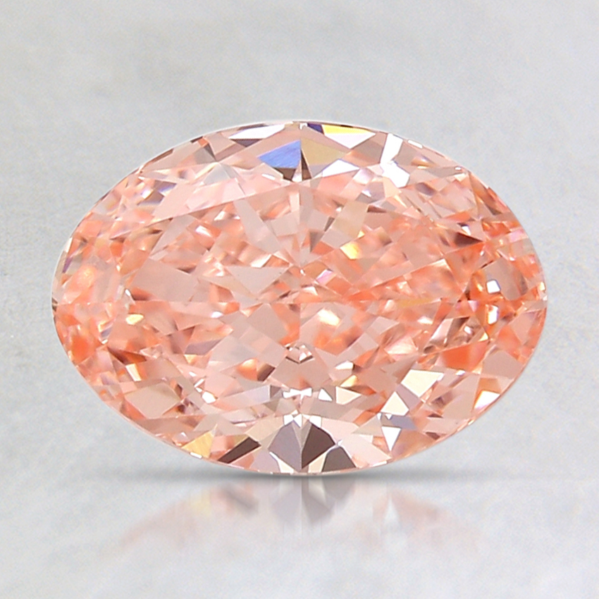 1.50 Ct. Fancy Intense Orangy Pink Oval Lab Created Diamond