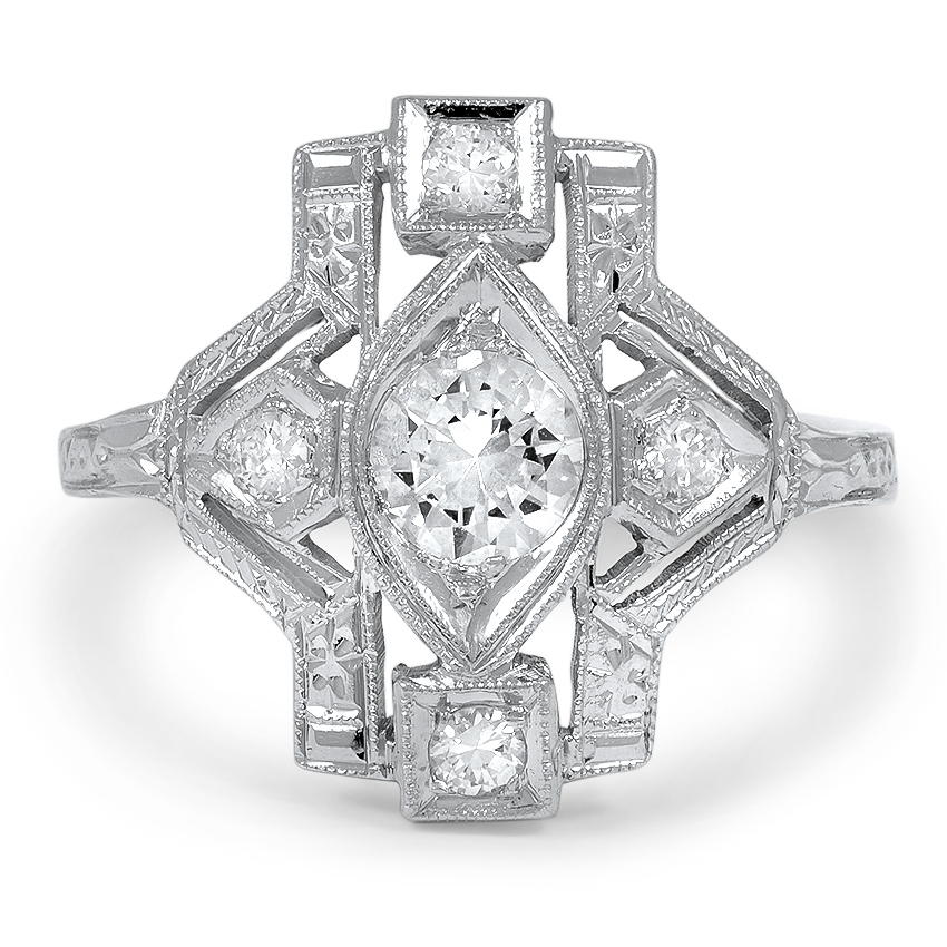 Art Deco Reproduction Diamond Vintage Ring