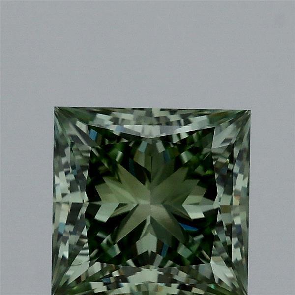 1.91 Ct. Fancy Vivid Green Princess Lab Grown Diamond