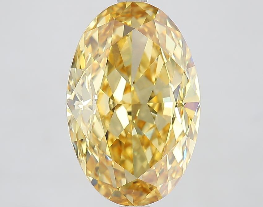 7.06 Ct. Fancy Vivid Yellow Oval Lab Grown Diamond