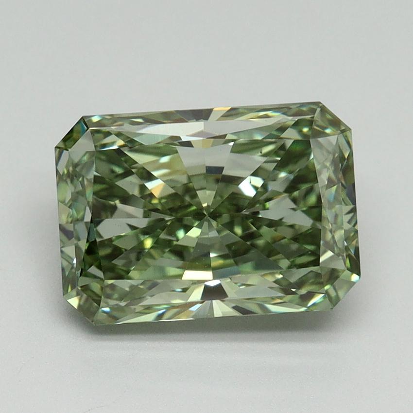 3.12 Ct. Fancy Vivid Green Radiant Lab Grown Diamond