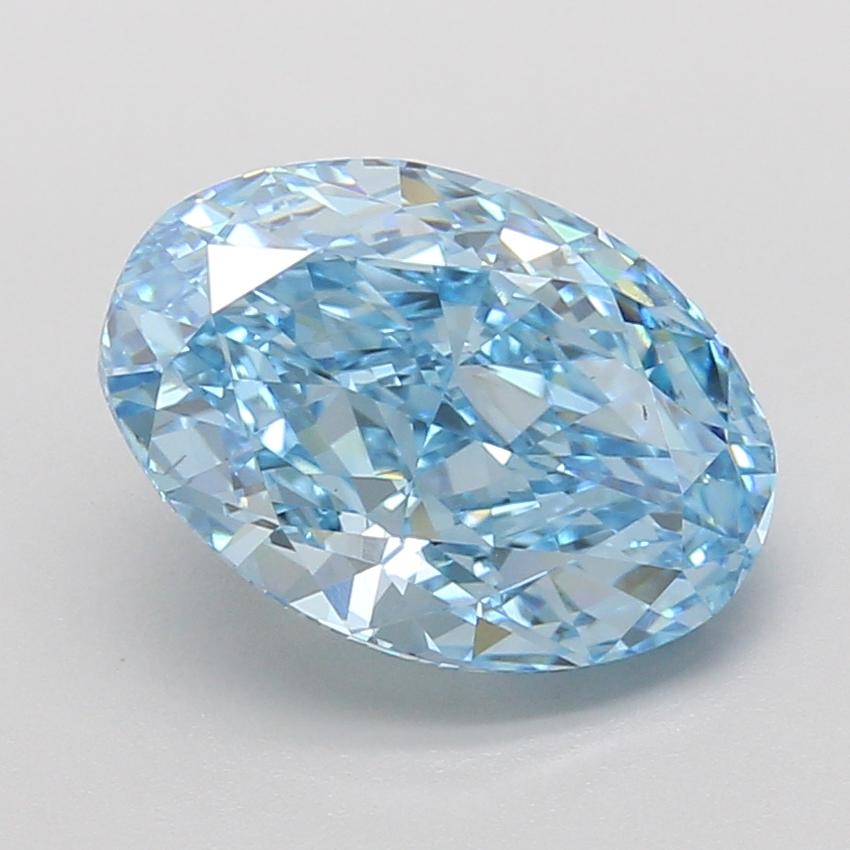 4.10 Ct. Fancy Vivid Blue Oval Lab Grown Diamond