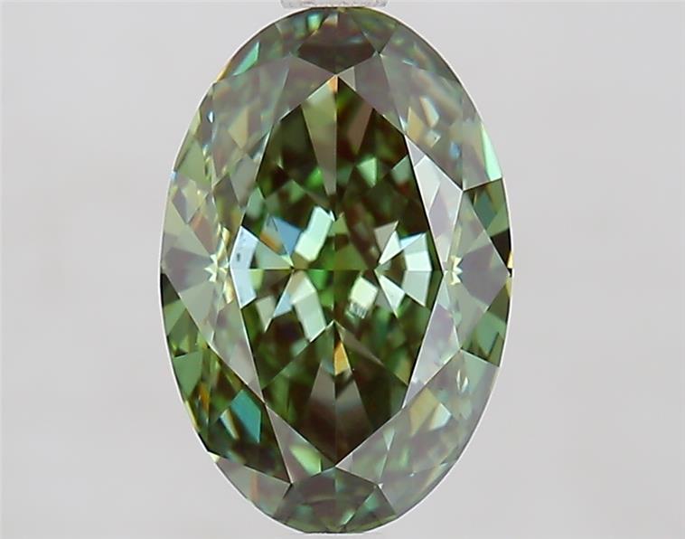 2.77 Ct. Fancy Vivid  Green Oval Lab Grown Diamond