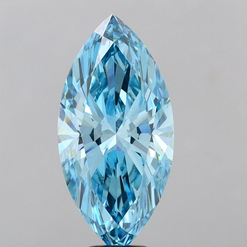 7.06 Ct. Fancy Vivid Blue Marquise Lab Grown Diamond