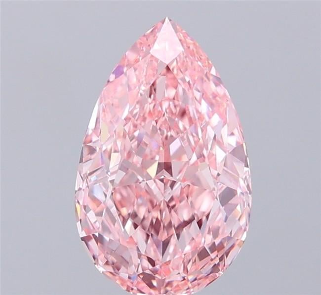 2.58 Ct. Fancy Vivid Pink Pear Lab Grown Diamond