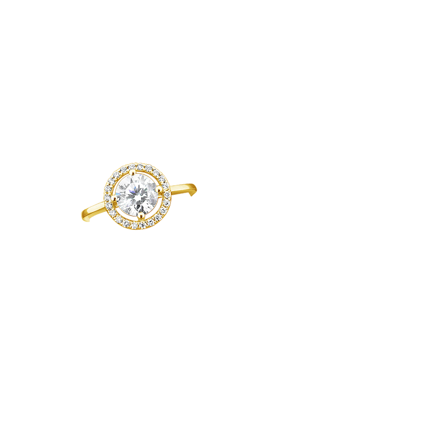 18K Yellow Gold Aura Diamond Ring