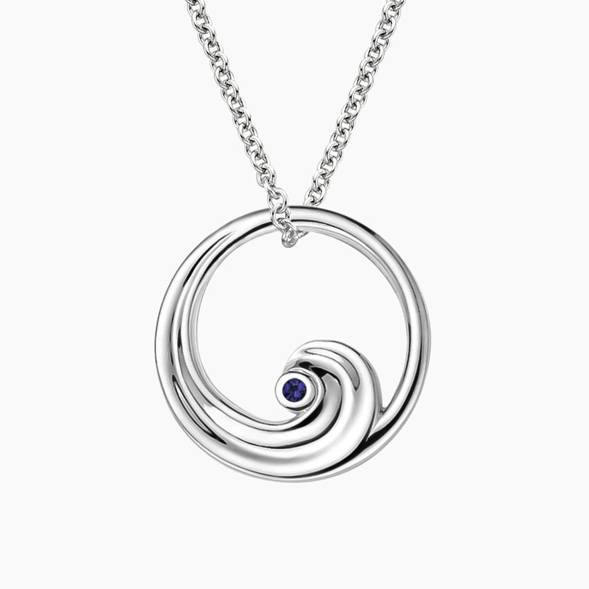 Dew Drop Spiral Necklace 16 Inches / Sterling Silver