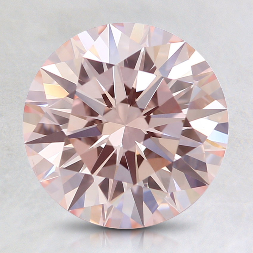 2.12 Ct. Fancy Light Orangy Pink Round Lab Grown Diamond