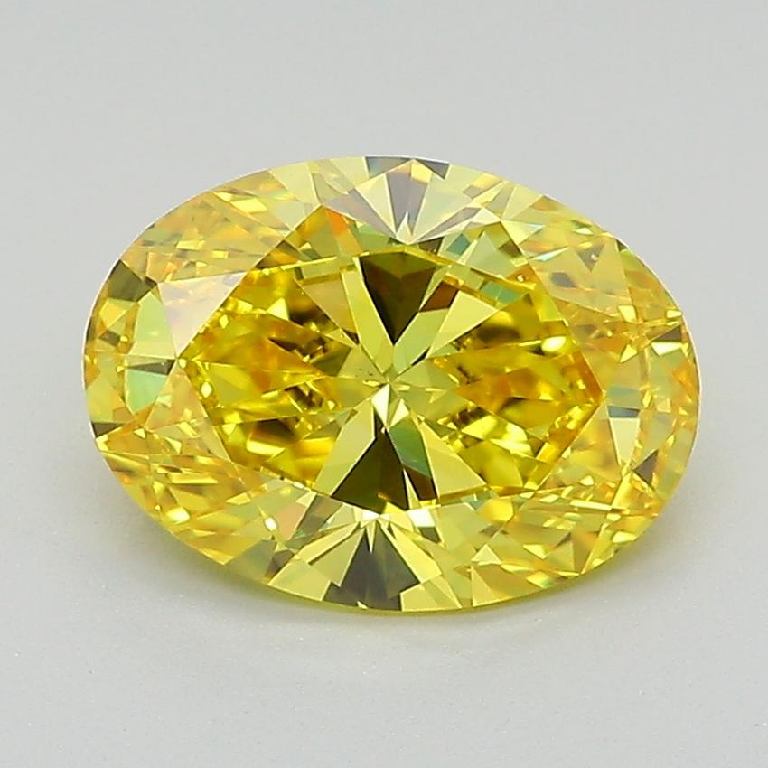 2.03 Ct. Fancy Vivid Yellow Oval Lab Grown Diamond