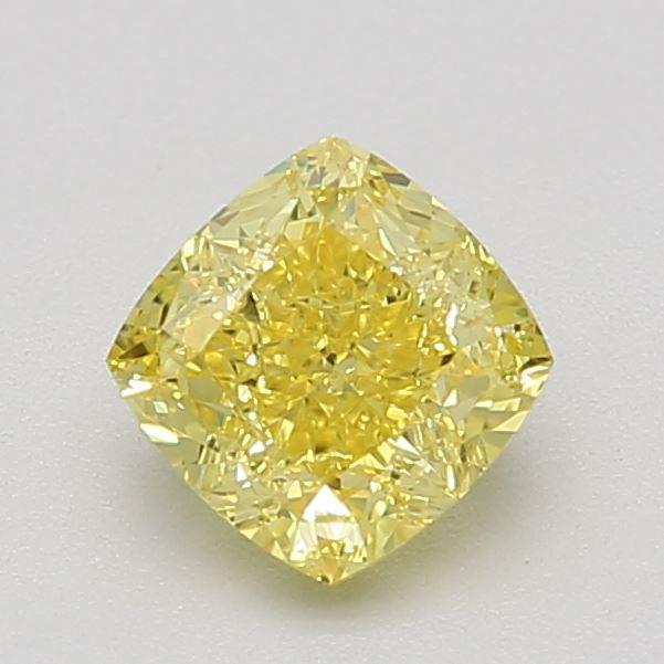 0.62 Ct. Fancy Vivid Yellow Cushion Diamond