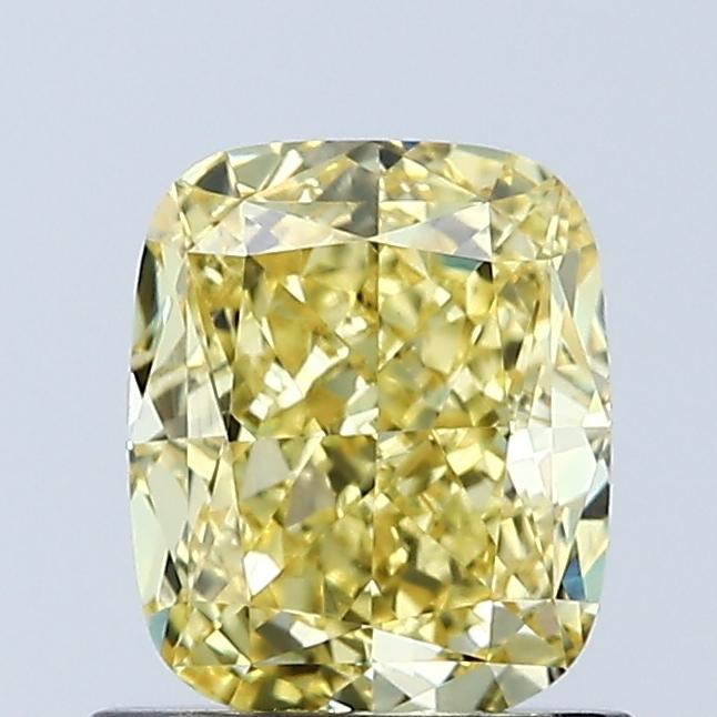 1.00 Ct. Fancy Vivid Yellow Cushion Lab Grown Diamond