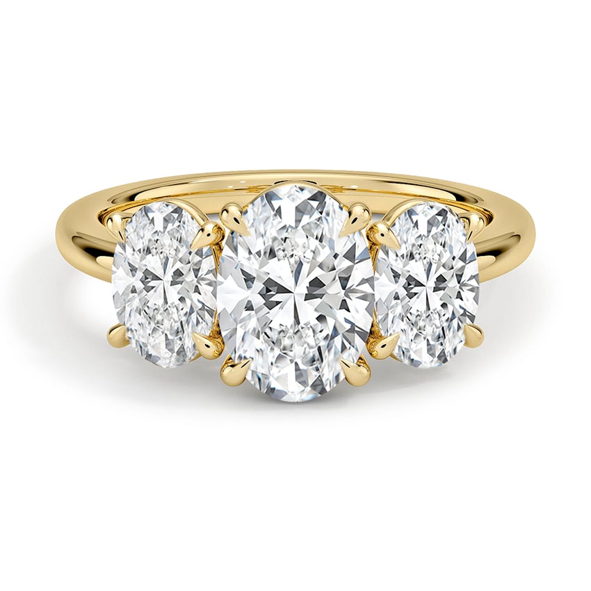 Custom Three Stone Oval Diamond Ring