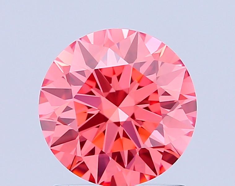 1.31 Ct. Fancy Vivid Pink Round Lab Grown Diamond