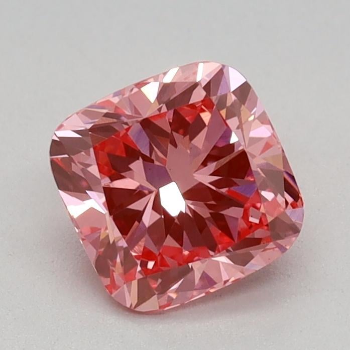 0.74 Ct. Fancy Vivid Pink Cushion Lab Grown Diamond